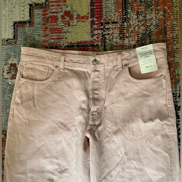NWT Madewell The Darted Barrel-Leg Jean in Pink Size 32 - Picture 5 of 10